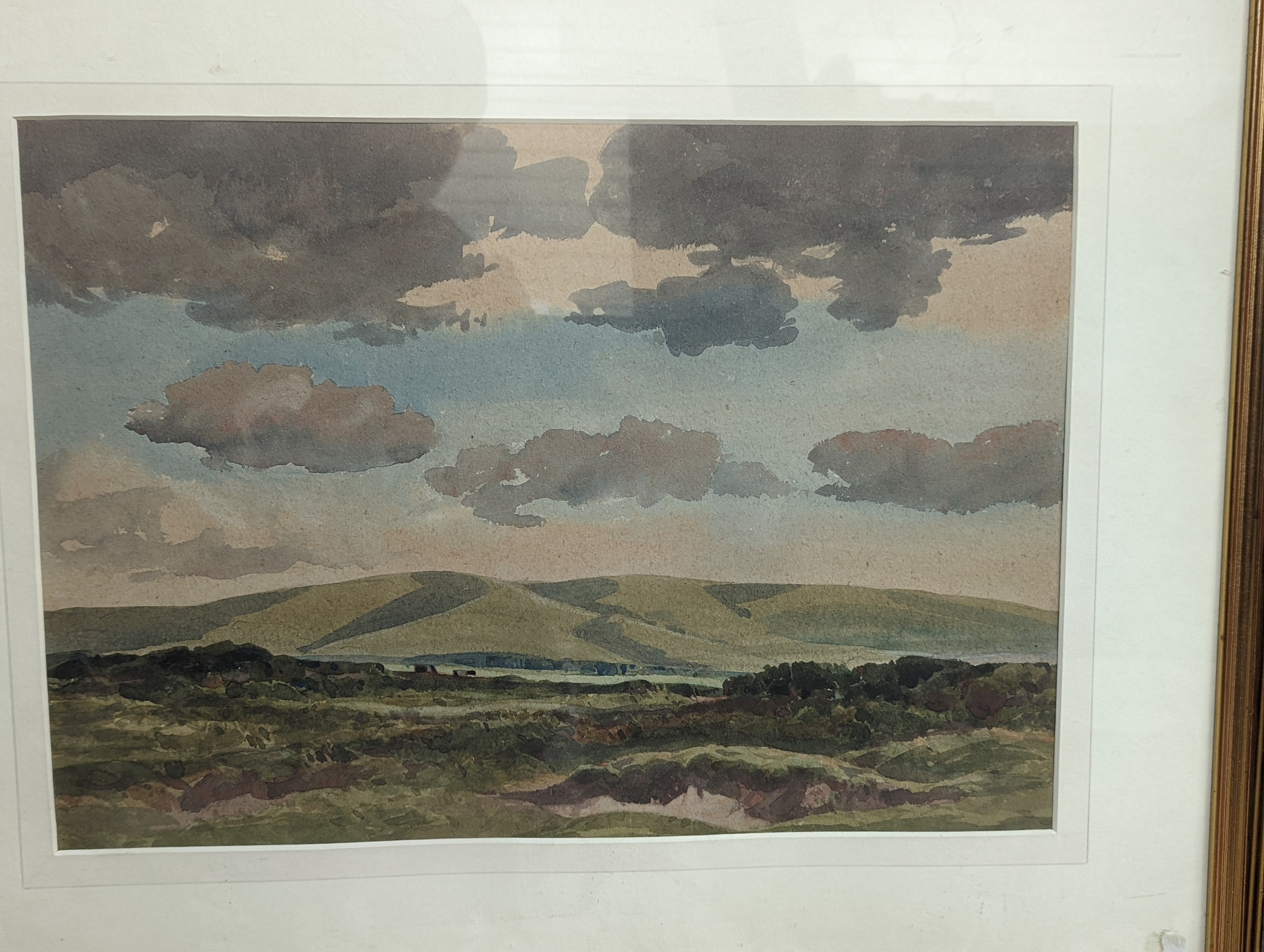 Walter Robert Stewart Acton (1879-1960), five watercolours, Views along the South Downs, largest 32 x 45cm